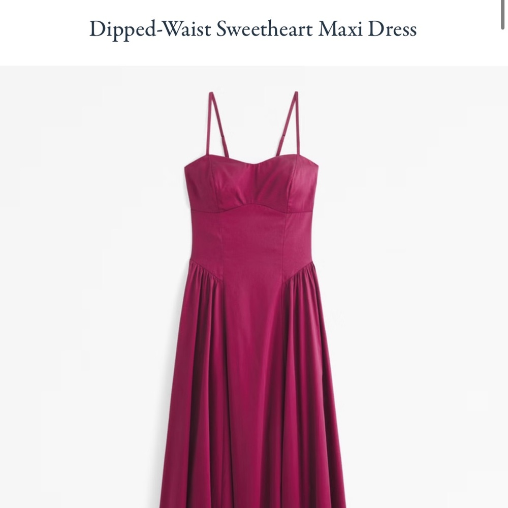 Dipped-Waist Sweetheart Maxi Dress Abercrombie